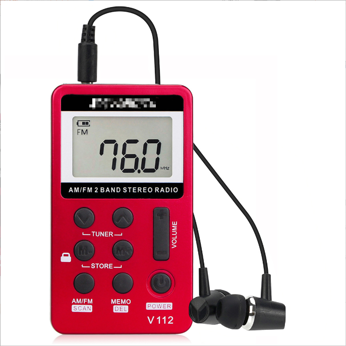 SlowMoose V112 Portable AM/FM Pocket Radio Red
