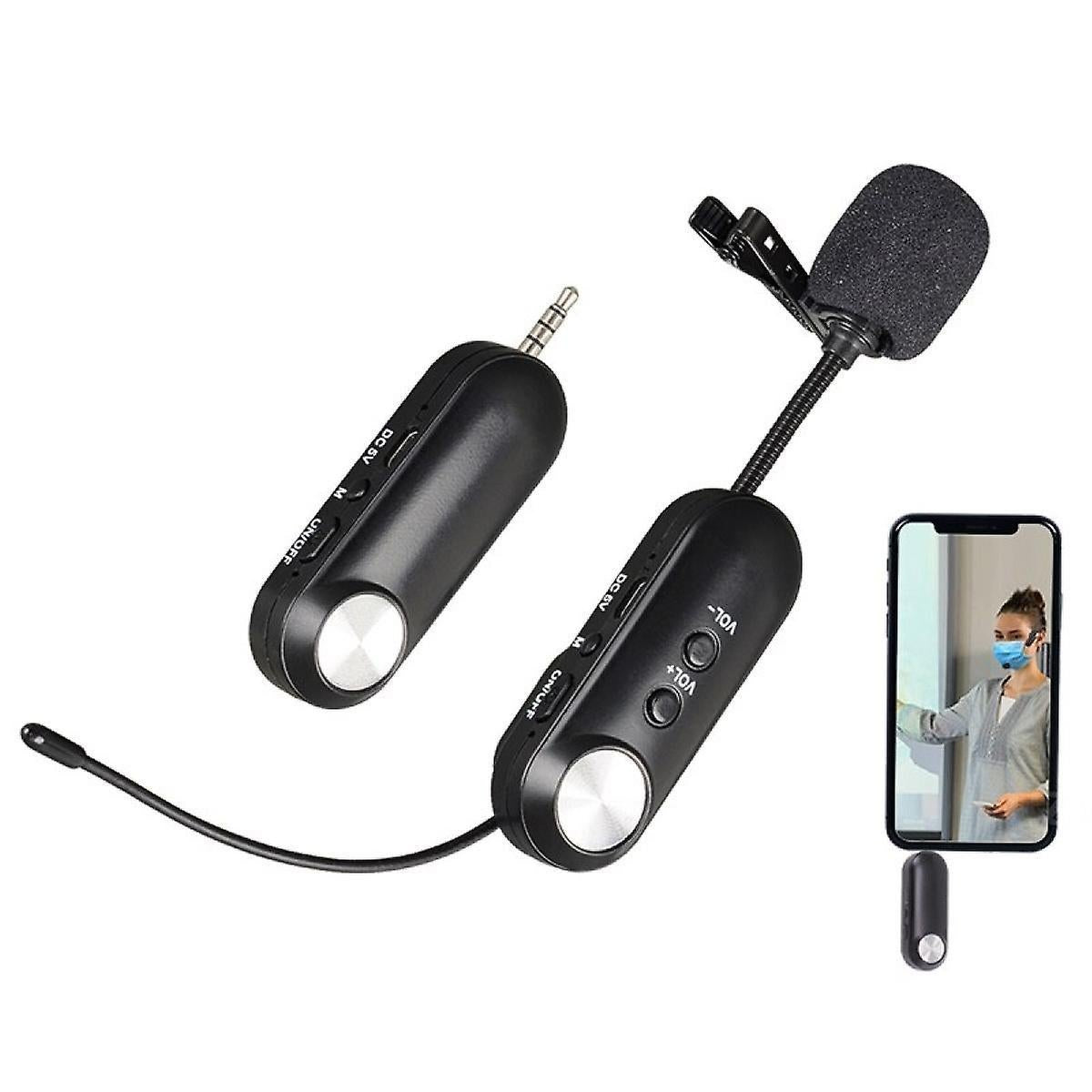SlowMoose Wireless Clip-On Lapel Microphone For Camera Recording