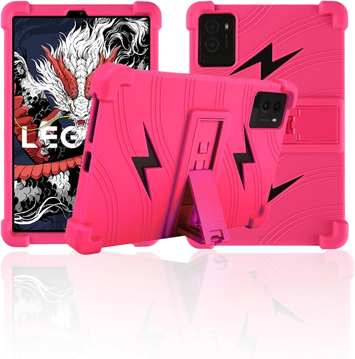 Soft Silicone Case Compatible with Lenovo Legion Y700 (2025) 8.8", Shockproof Stand Kids (RoseRed)