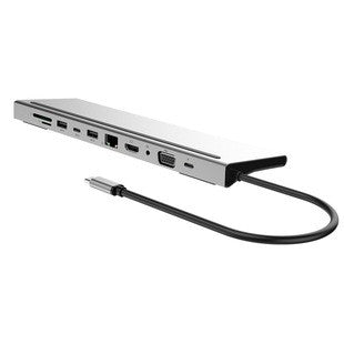 11-in-1 USB C Hub Docking Station for Laptop, HDMI, 4K, USB, SD Card Reader, Type C Adapter