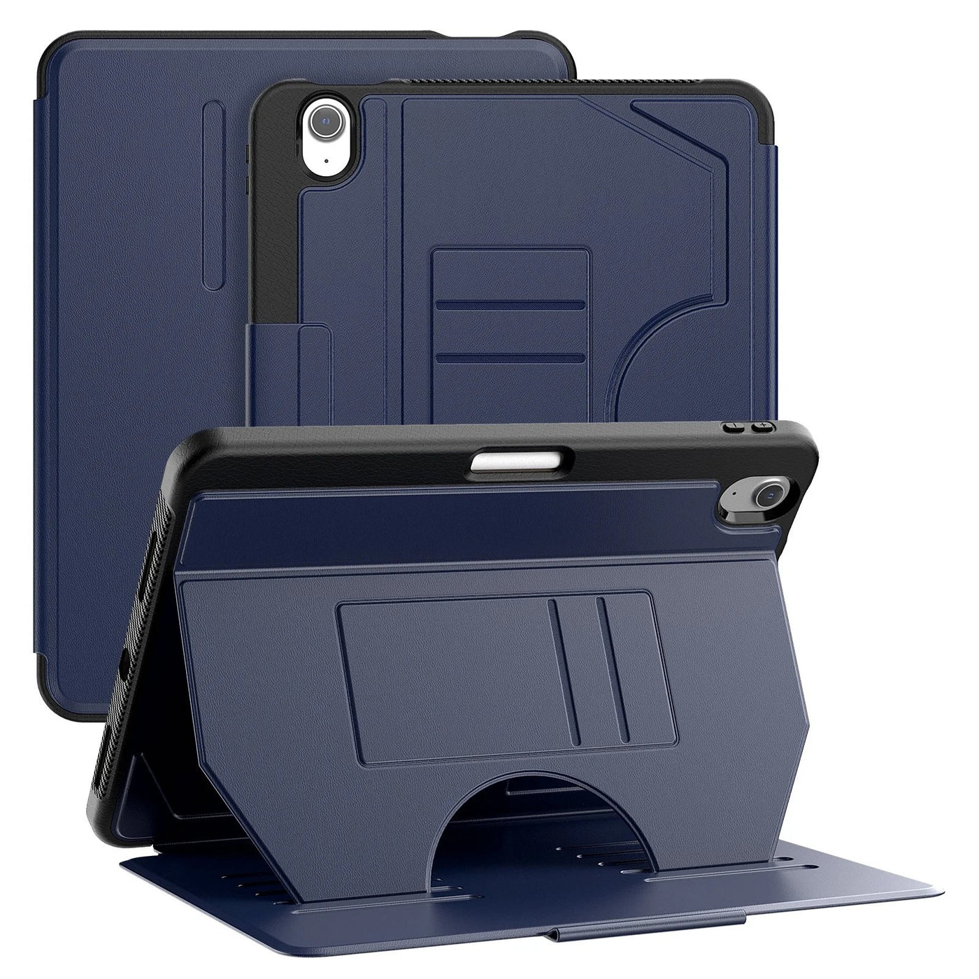 Magnetic Leather Case for iPad Air 11 2024, Navy Blue, with Pencil Holder
