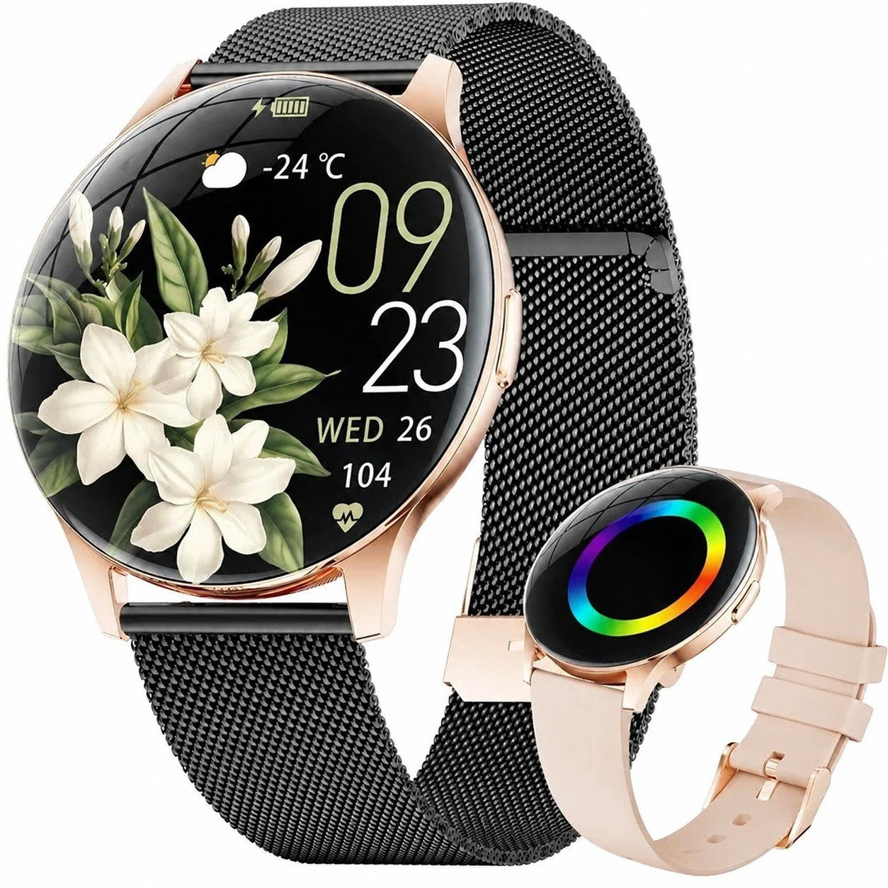 Women's Smartwatch with Bluetooth Calling, 1.43" AMOLED, 120+ Sport Modes, Heart Rate Monitor, Pedometer