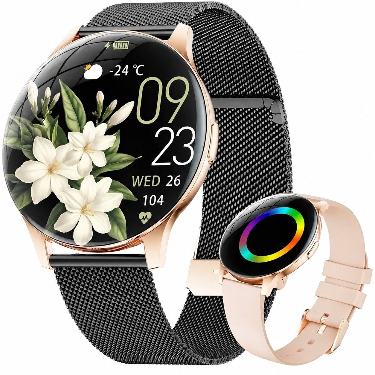Women's Smartwatch, 1.43" AMOLED, Bluetooth Calling, 100+ Sports Modes, Sleep/SpO2/Heart Rate Monitor