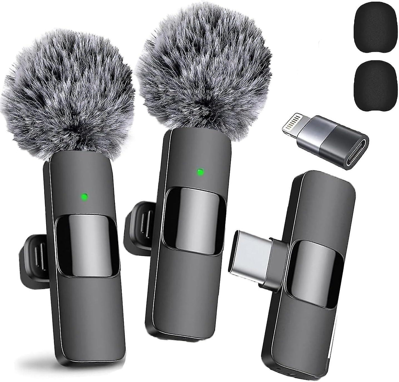 SlowMoose 2-Pack USB-C Wireless Lavalier Microphones For iPhone 15 And Android