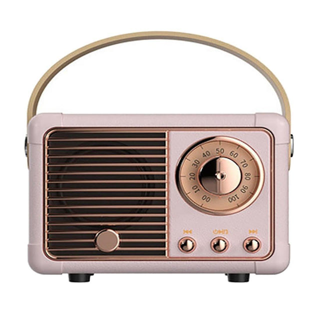 SlowMoose HM11 Portable Retro Bluetooth Speaker Pink