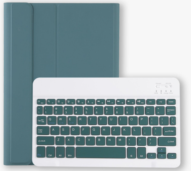 Bluetooth Leather Keyboard Case with Holder for Xiaomi Pad 5/5 Pro, Dark Green