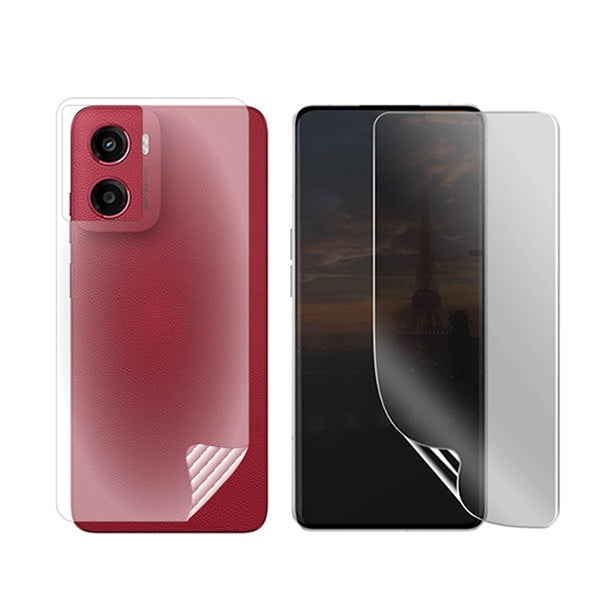 Hydrogel Screen Protector Kit for Motorola G05, Front & Back, Transparent