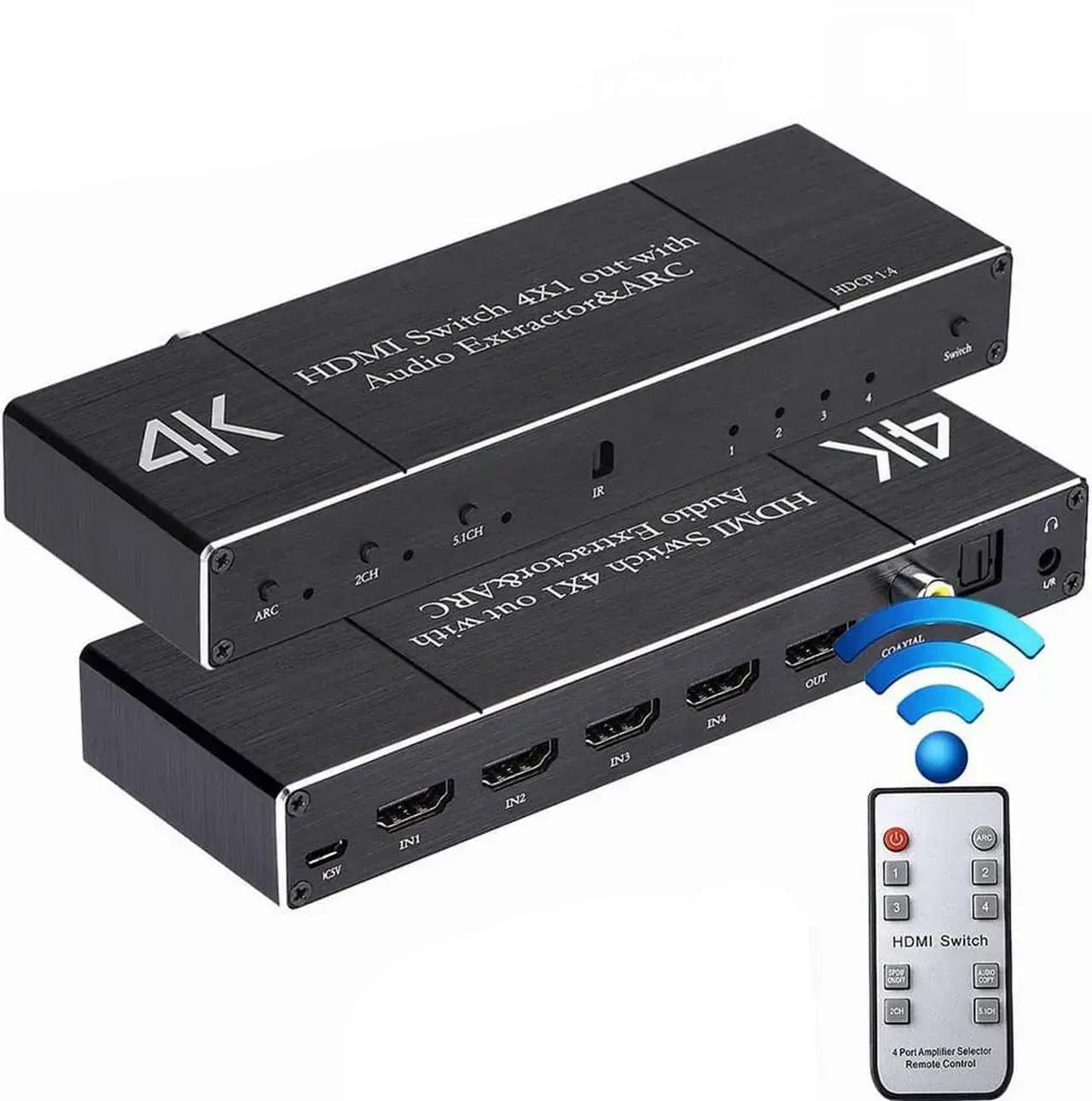 3-Port HDMI 2.1 Switch 8K@60Hz 4K@120Hz 48Gbps HDCP 2.3 VRR HDR with IR Remote