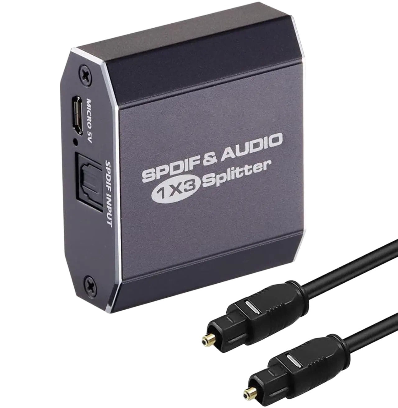 Digital Optical Audio SPDIF Toslink Splitter 1 in 3 Out Aluminum Alloy