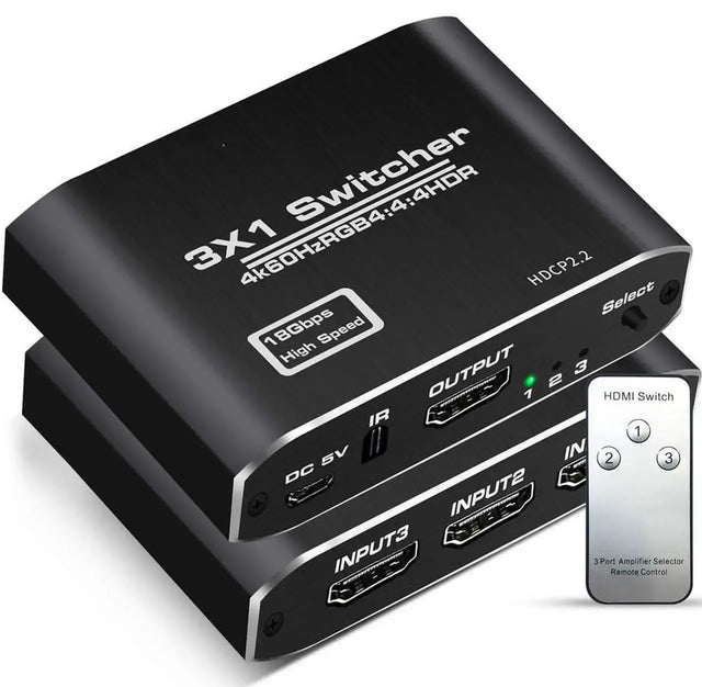 4K@60Hz HDMI Splitter 1x2 - Powered 1 In 2 Out 2-Port Distributor with EDID