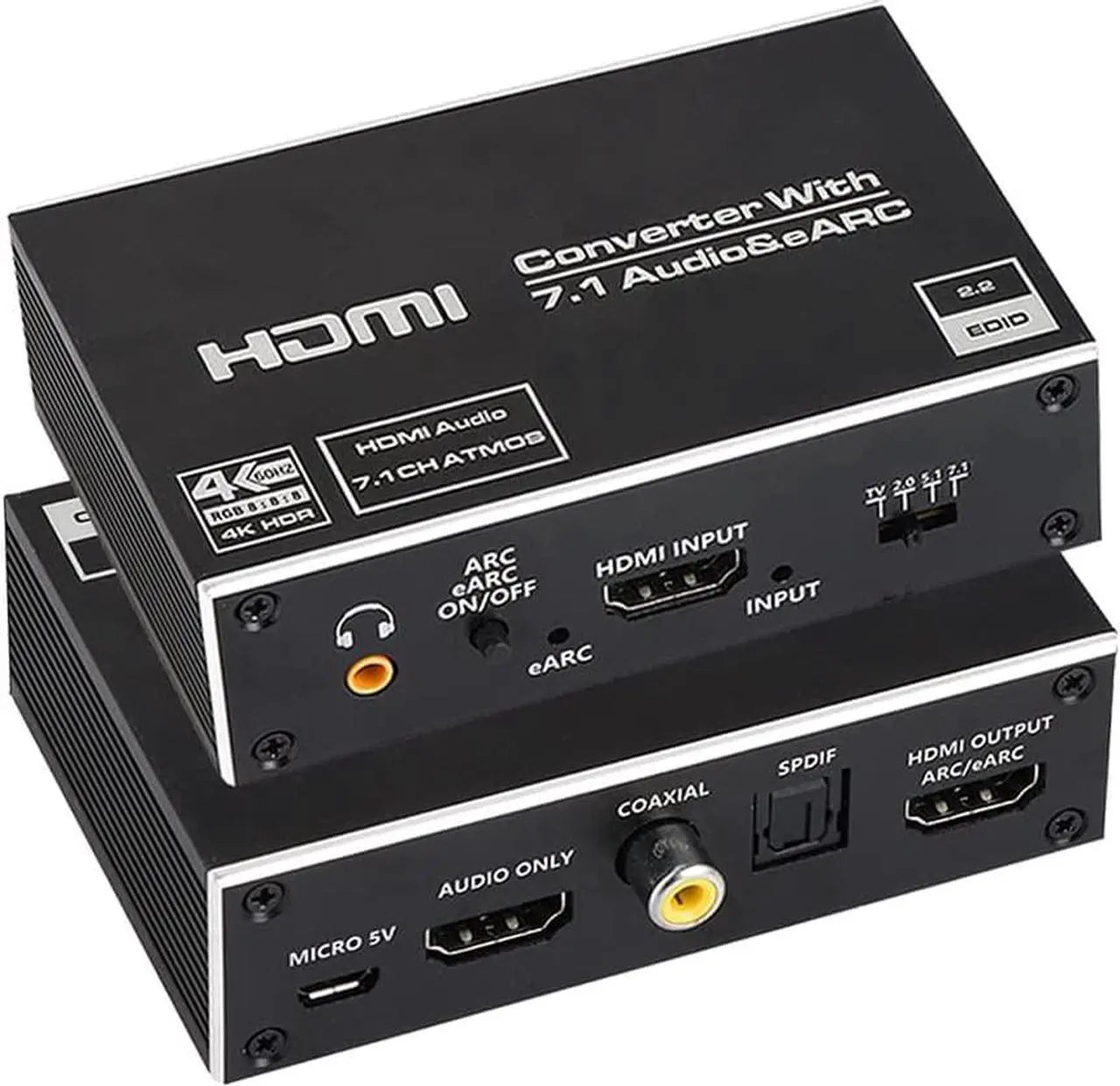 2x2 HDMI Matrix Switch 4K@60Hz with Optical SPDIF and 3.5mm Audio, HDCP 2.2, HDR