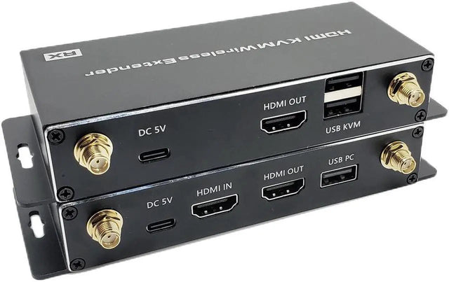 Wireless HDMI KVM Extender Transmitter and Receiver Kit, Plug and Play, 656FT/200M Range