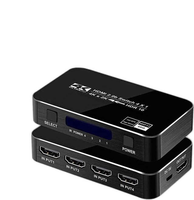 4x4 HDMI Matrix Switch Splitter with EDID Extractor and IR Remote, 4K 60Hz HDR, HDMI 2.0b, HDCP 2.2