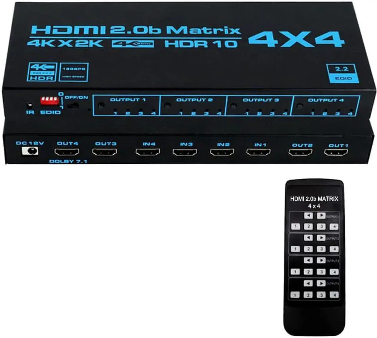 HDMI 1x4 Splitter Amplifier, 1 Input to 4 Outputs, 4K/1080P 3D, Mirror Mode