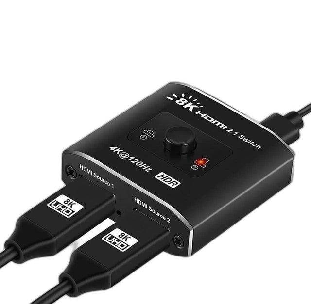 8K HDMI 2.1 Bi-Directional Switch, 2-In-1-Out / 1-In-2-Out, 8K@60Hz 4K@120Hz UHD 3D