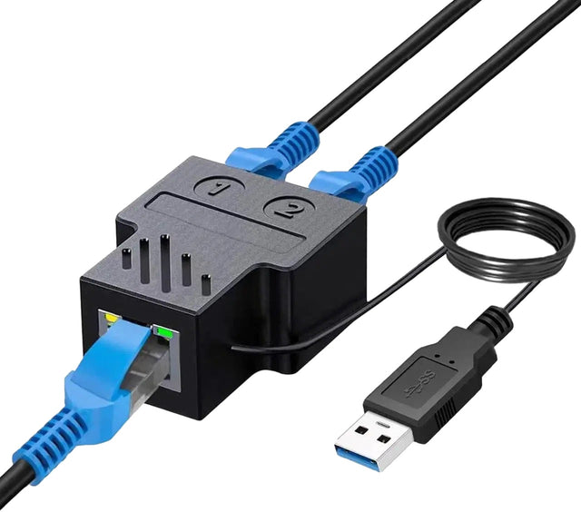 RJ45 Ethernet Splitter Adapter, 1 to 2 Female Coupler