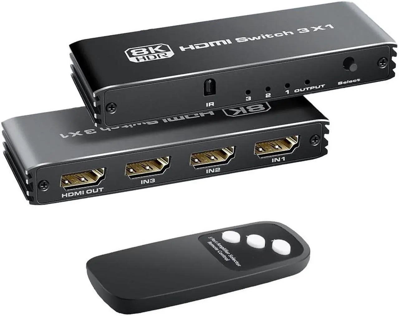3x2 HDMI Matrix Switch 4K@60Hz with IR Remote Control, HDMI 2.0b HDCP 2.2 HDR10 3D