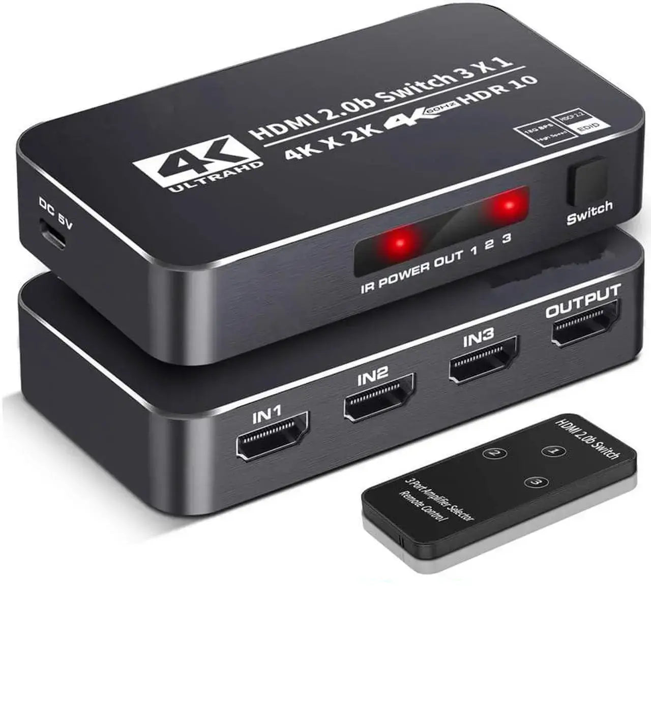 8K HDMI 2.1 Switch 3x1 with IR Remote, 48Gbps, 8K@60Hz, 4K@120Hz