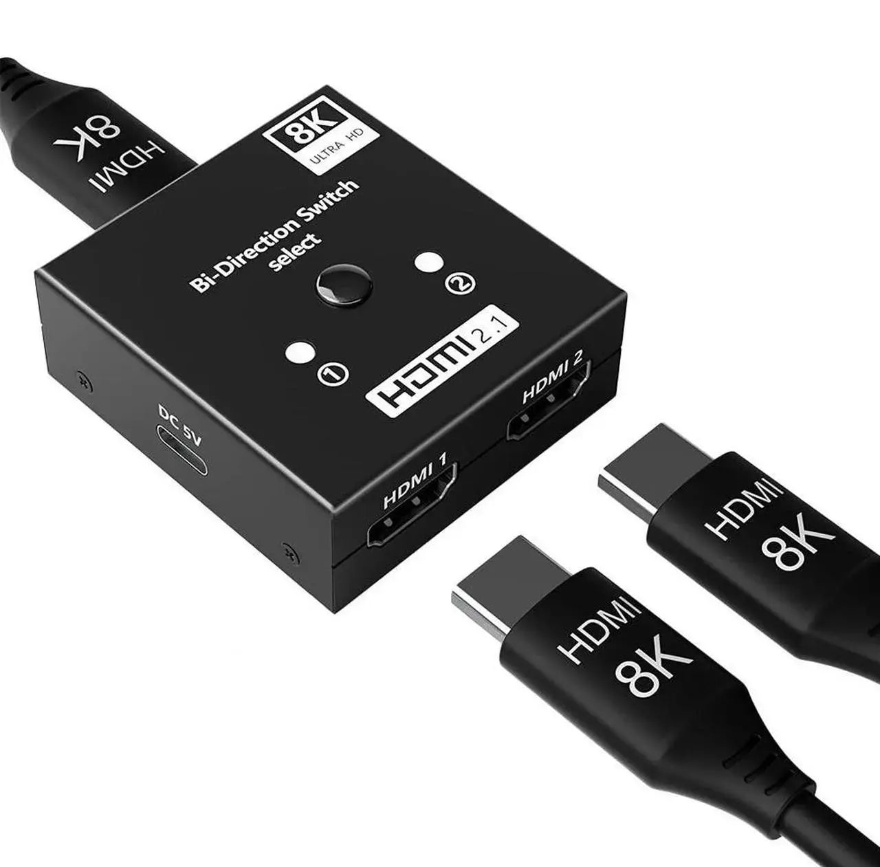 HDMI 1x2 Splitter, 1 Input 2 Output, 4K@30Hz, 3D, 1080p, Dual Display Adapter