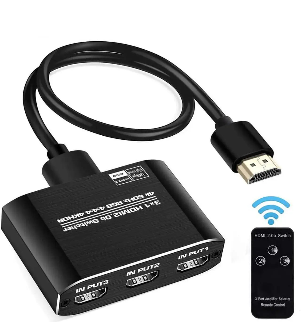 3 In 1 Out HDMI Switch 4K 60Hz with Remote