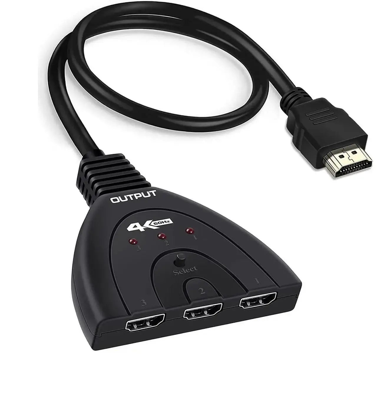 3-Port HDMI Switch 4K 60Hz with Pigtail Cable, HDR HDCP Compatible
