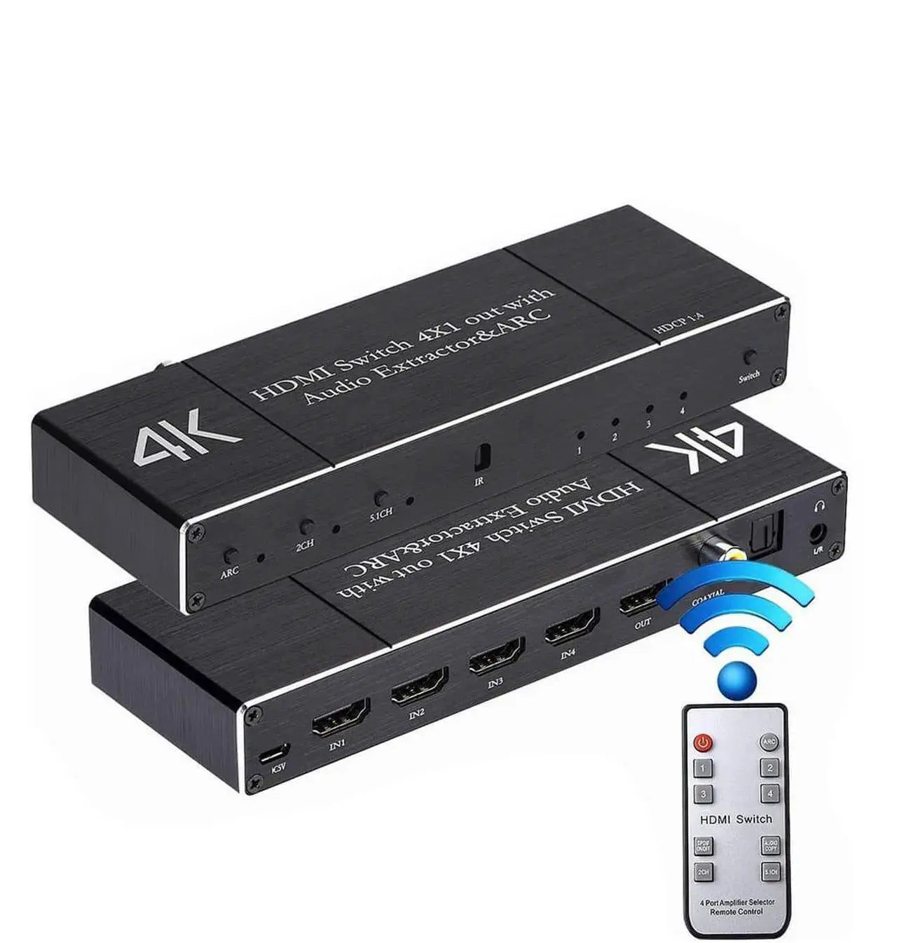 4K HDMI Audio Extractor Splitter, HDMI Input to HDMI Output, Optical TOSLINK SPDIF & 3.5mm Stereo, OZV8-1