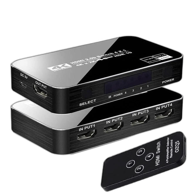 4K 60Hz HDMI 2.0 Switch 4 in 1 Out, 18Gbps HDMI Selector
