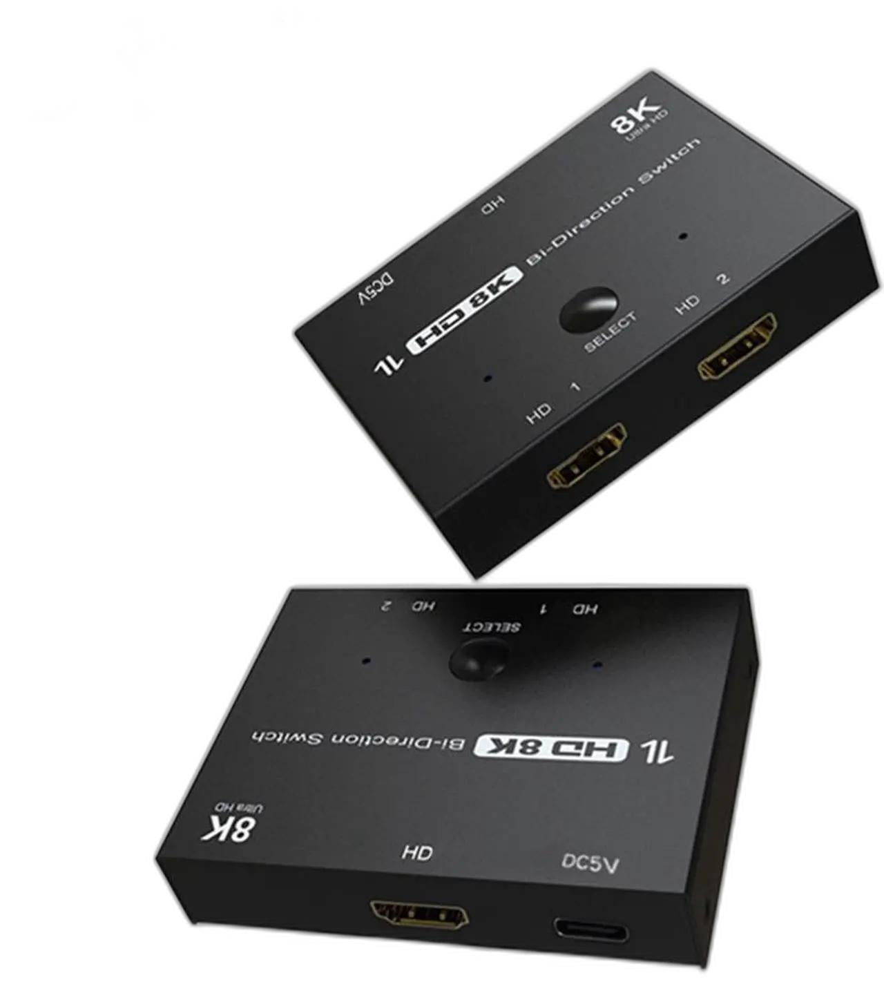 HDMI 2.1 Bi-Directional Switch Splitter, 2-in-1-Out or 1-in-2-Out, 8K@60Hz 4K@120Hz, 48Gbps