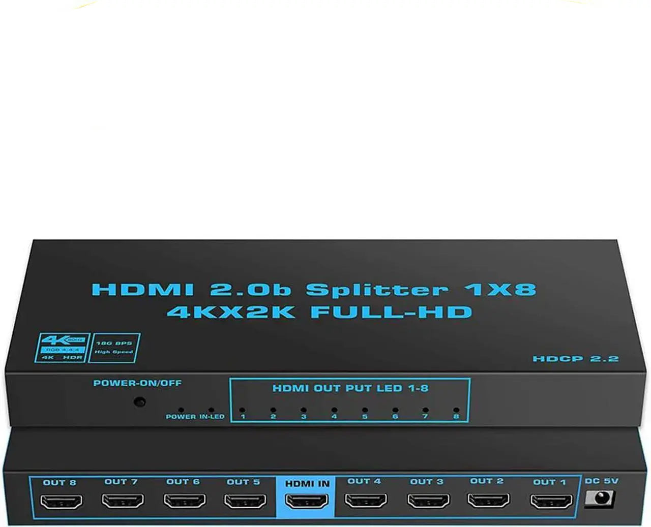 OZJ8 8x8 HDMI Matrix Switch, 4K HDMI 2.0, HDCP 2.2, HDR10, 3D, RGB 4:4:4, RS232, IR Remote, 8 In 8 Out