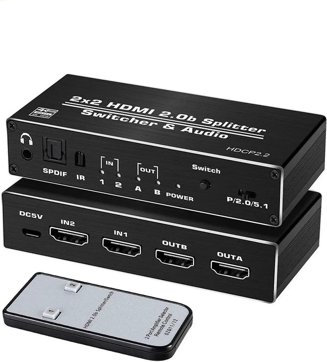 HDMI 4x1 Quad Multi-Viewer Seamless Switcher, 4 In 1 Out, 5 Display Modes, for Security Cameras and Consoles