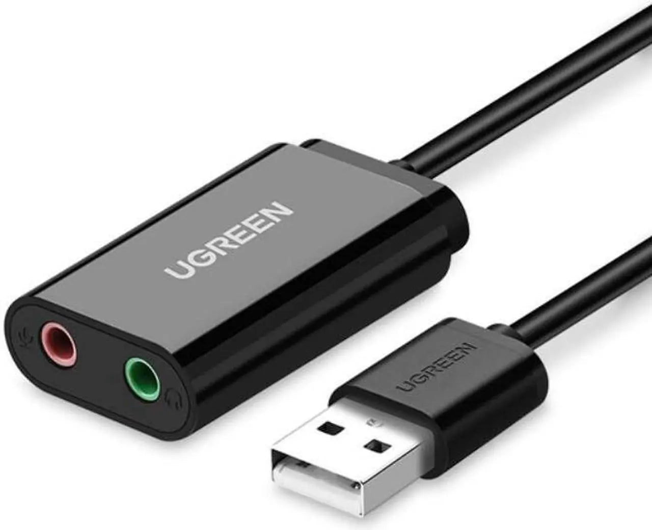 USB External Stereo Sound Card Adapter with 3.5mm Headphone and Microphone Jack for Windows Mac Linux
