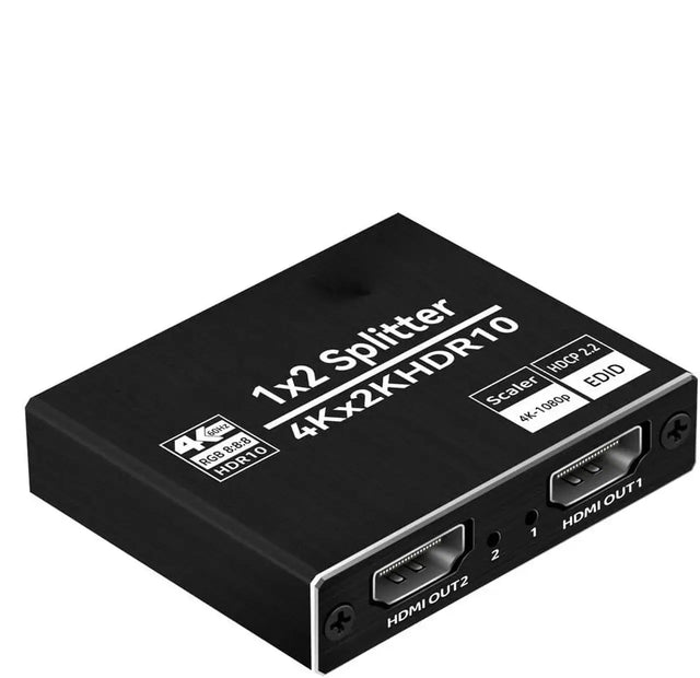 HDMI 1x2 Splitter, 1 Input 2 Output, 4Kx2K 3D Audio Video Distributor with EDID