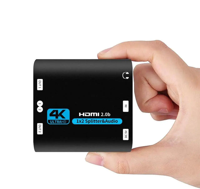 HDMI Splitter 1x2 with EDID, 1 Input 2 Output 4K@60Hz 3D Video Distributor
