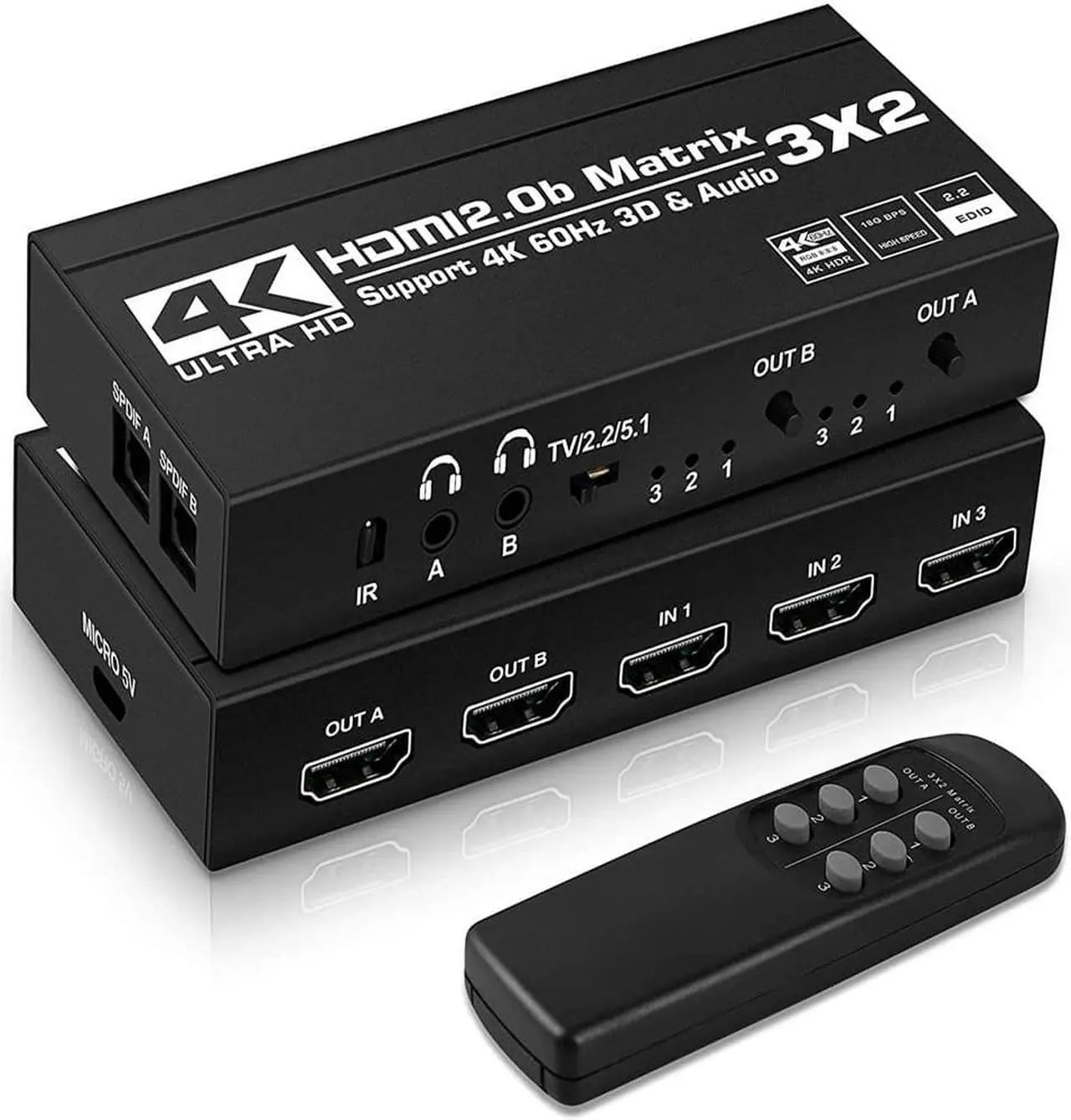4K HDMI Splitter 1x4 Powered, 4 Port, 1 In 4 Out, 4Kx2K@30Hz, 3D, HDCP 1.4