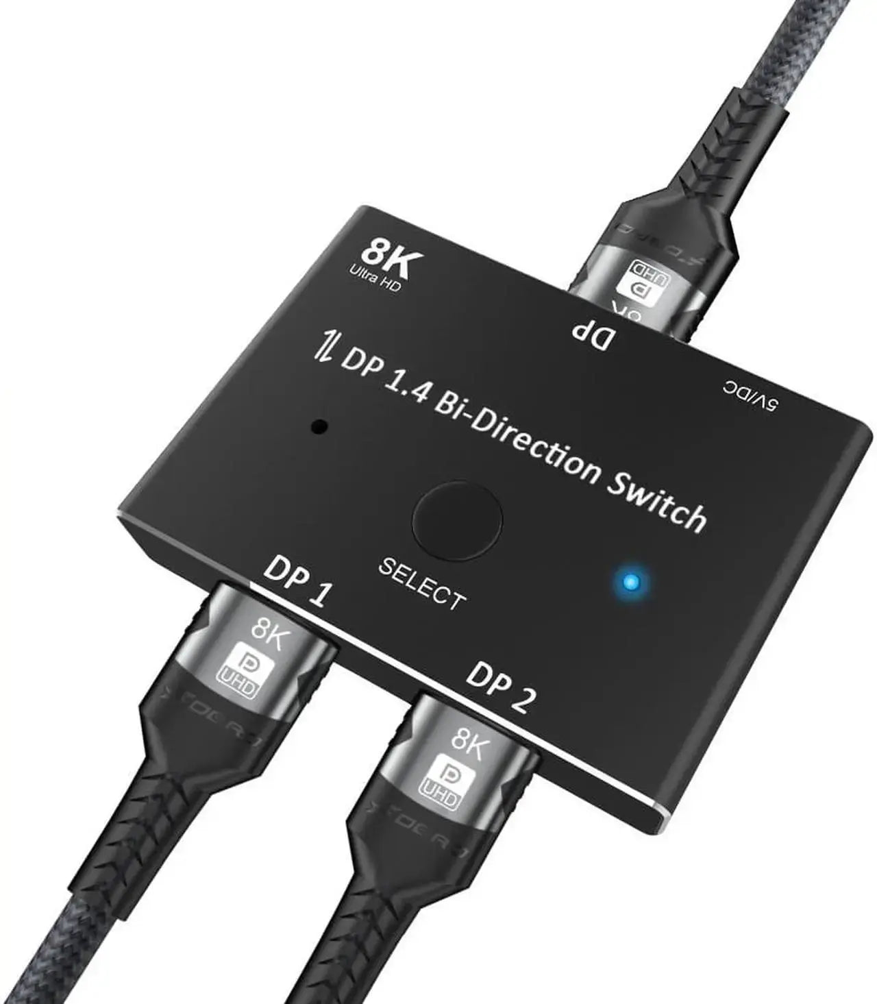 DisplayPort 1.4 Bi-Directional Switch 2x1/1x2, 8K@60Hz 4K@120Hz DP Selector