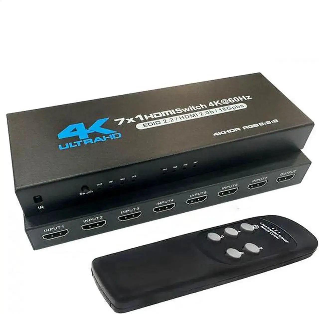 2x2 HDMI Matrix Switch 4K@60Hz with IR Remote, HDMI 2.0b, HDCP 2.2, HDR10, 3D Ultra HD