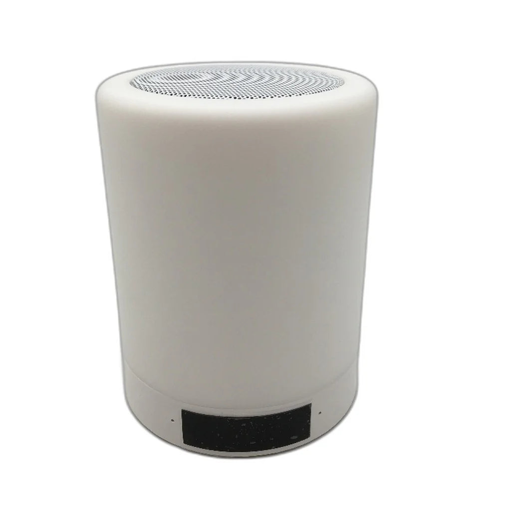 Touch Control LED Night Light with Portable Speaker Alarm Clock, Dimmable Color Changing, White
