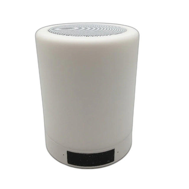 Touch Control LED Night Light with Portable Speaker Alarm Clock, Dimmable Color Changing, White