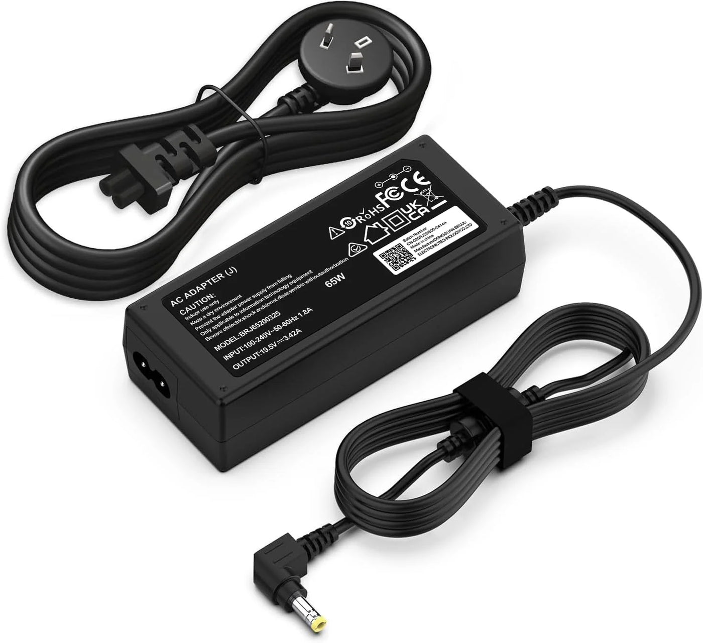 65W 19V Black Universal Laptop Charger Power Adapter for JBL ASUS Toshiba - 2.5x5.5mm Connector