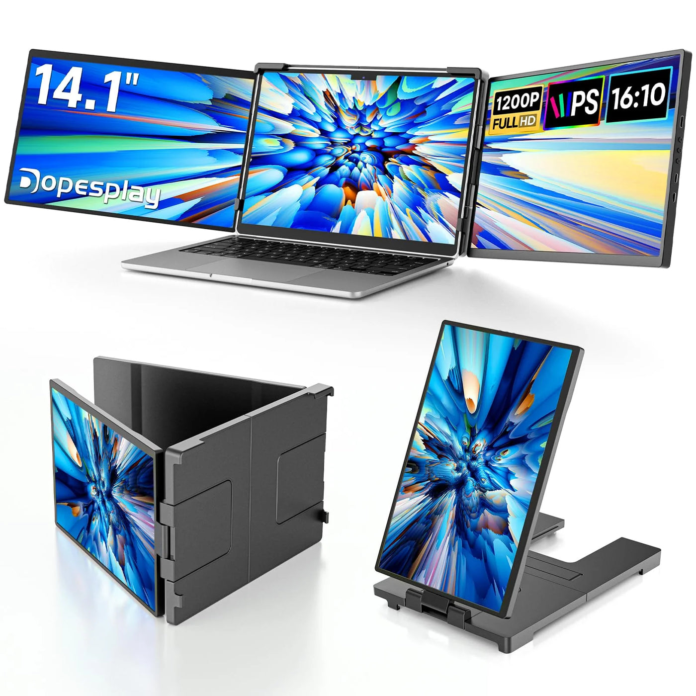 14.1" FHD 1200P IPS Portable Monitor with Dual Inputs, 60Hz, Plug-and-Play for Laptop, Tablet, PS4/5, Xbox, Switch - Demo