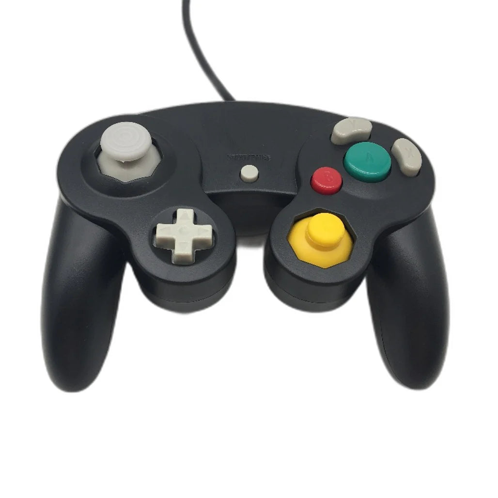 Shock Wired Game Controller for Nintendo Gamecube GC Wii - Retro Classic USB Controller, Black (Demo, Minor Scratches)