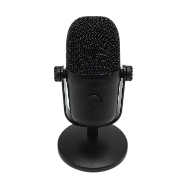 Black USB Condenser Microphone for Gaming and Streaming with Mute Button