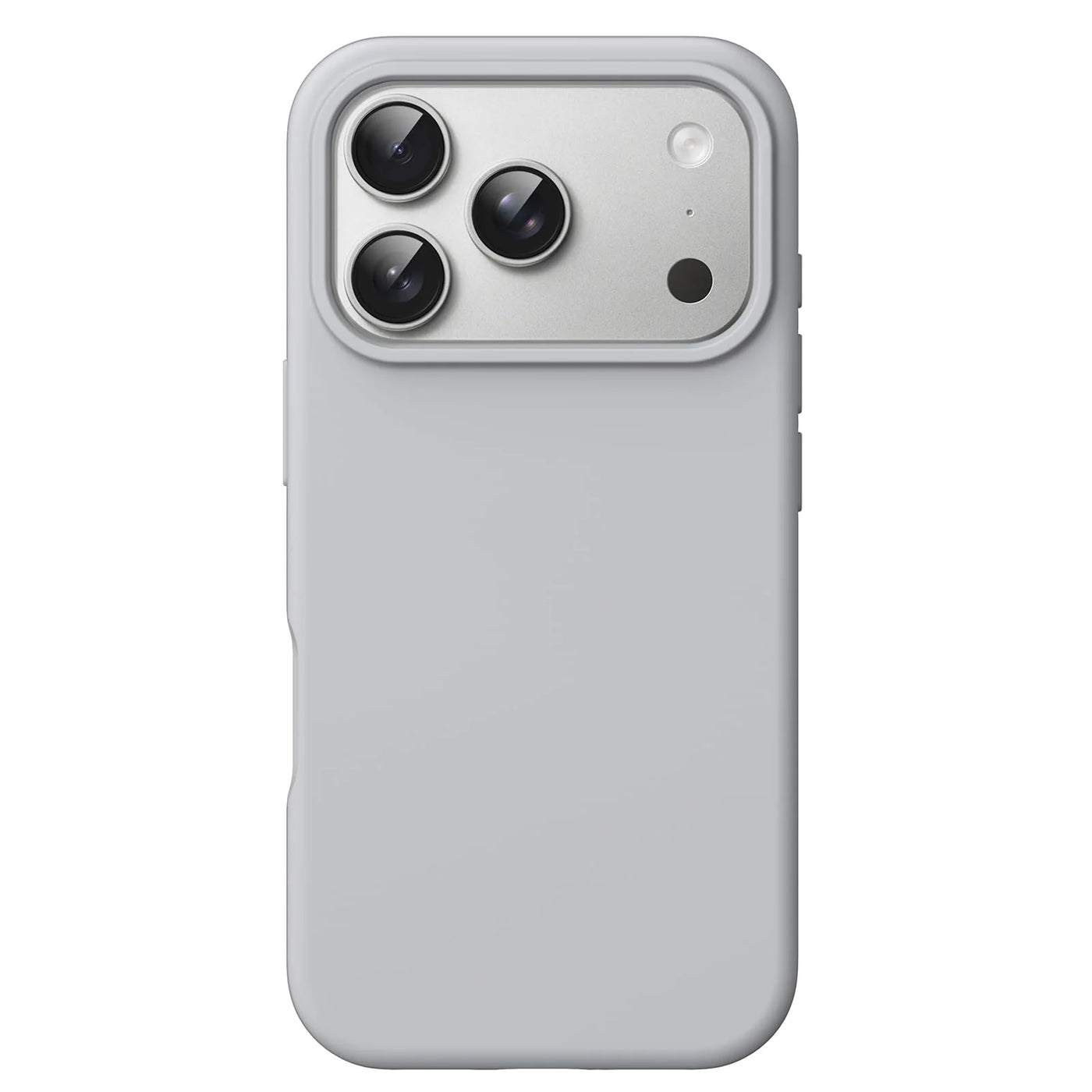 Liquid Silicone Grey Phone Case for iPhone 17 Pro Max 6.9-Inch, Shockproof Anti-Fingerprint Silicone PC Cover