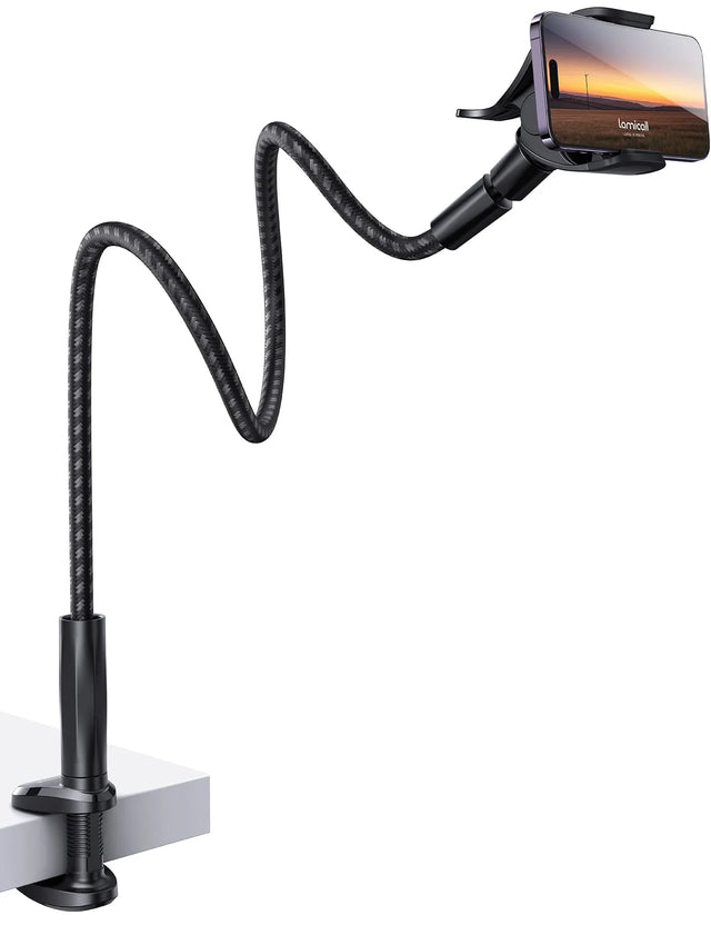 Flexible Gooseneck Phone Holder for Bed and Desk Mounts