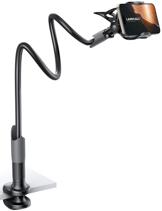 Flexible Bedstand and Desk Mount Long Arm Gooseneck Phone Mount