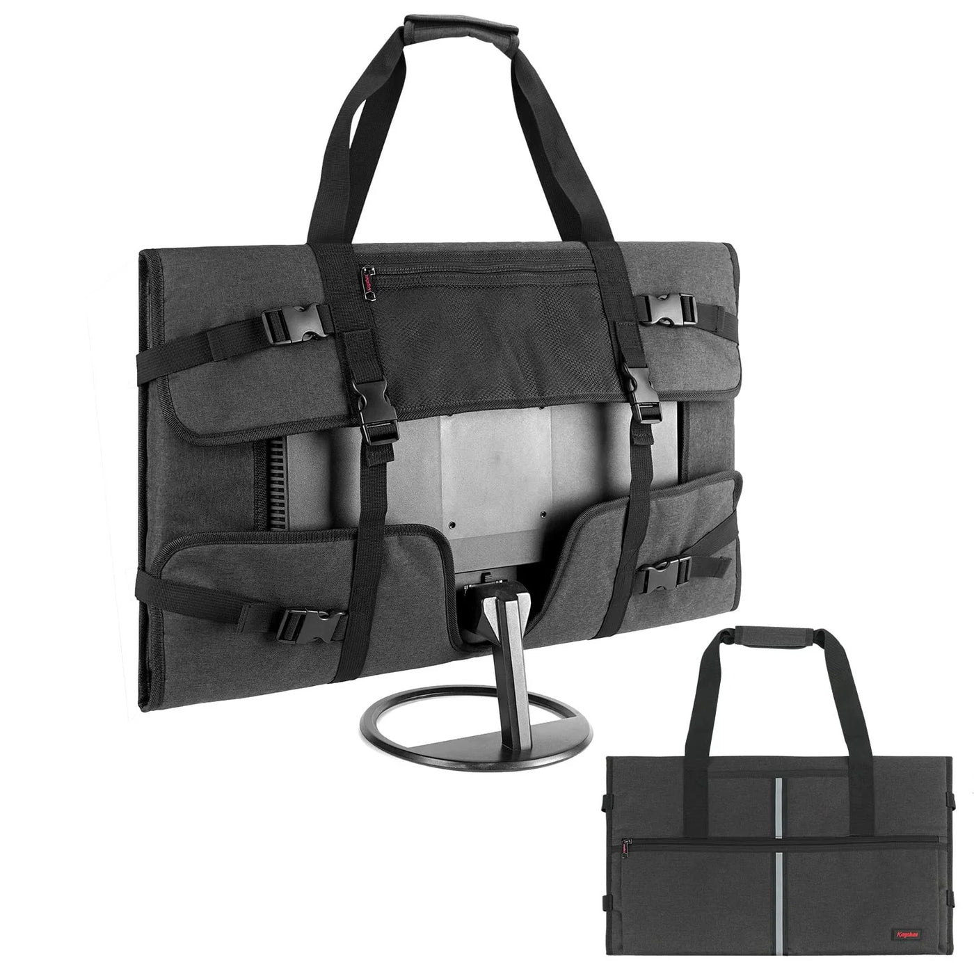 30-Inch All-in-One Desktop Computer Monitor Carrying Bag, Water-Resistant Nylon Travel Case with Multiple Pockets for Keyboard and Mouse, Fits iMac Dell HP