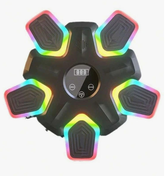 Bluetooth Music Boxing Target Machine with Lights, Wall Mounted, Black