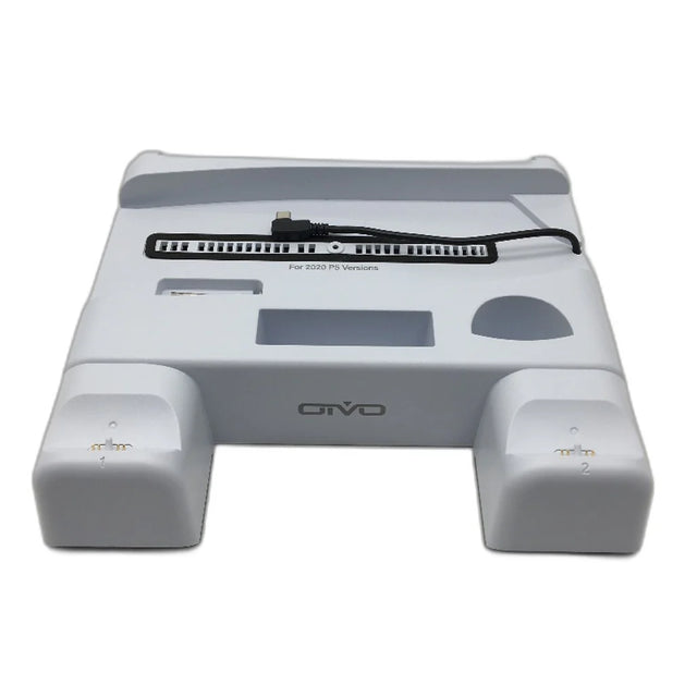 PS Console & Controller Charging Station, Gaming Accessories Holder, White, 26x26x6cm