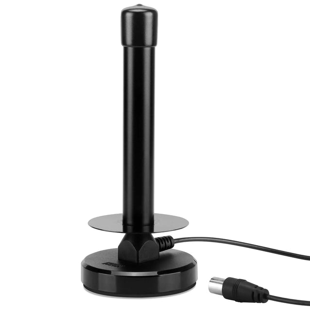 Black Freeview HD Indoor TV Antenna with Magnetic Base and 1.5m Cable for DVB-T DAB Digital Broadcast
