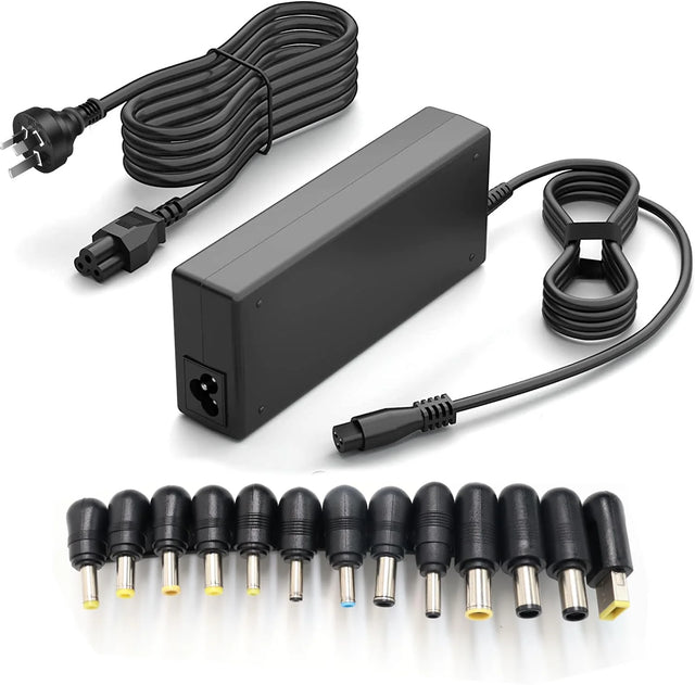 Universal Laptop Charger 65W AC Adapter 19V 19.5V 18.5V with 13 Tips for Dell Lenovo HP Acer - Black SF-19474